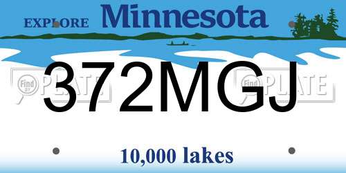 372MGJ Minnesota License Plate