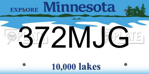 372MJG Minnesota License Plate