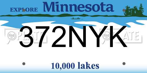 372NYK Minnesota License Plate