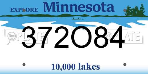 372O84 Minnesota License Plate