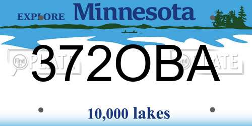 372OBA Minnesota License Plate