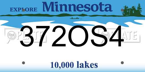 372OS4 Minnesota License Plate