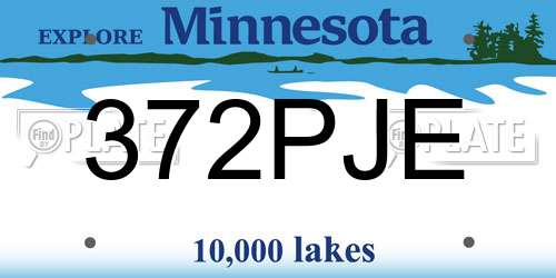 372PJE Minnesota License Plate