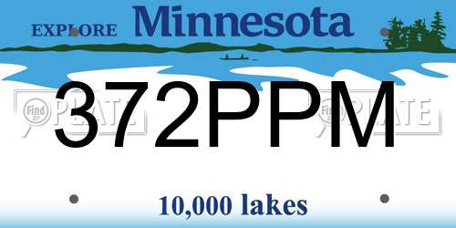 372PPM Minnesota License Plate