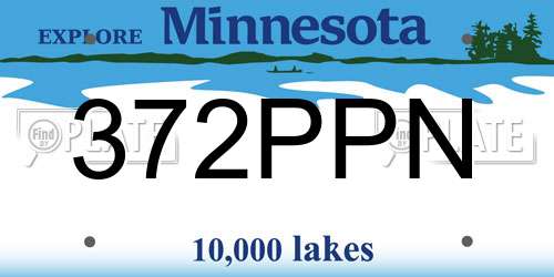 372PPN Minnesota License Plate
