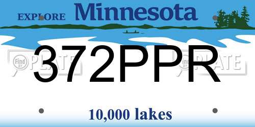 372PPR Minnesota License Plate