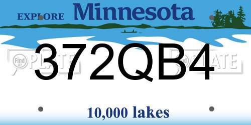 372QB4 Minnesota License Plate
