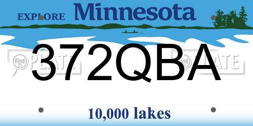 372QBA Minnesota License Plate