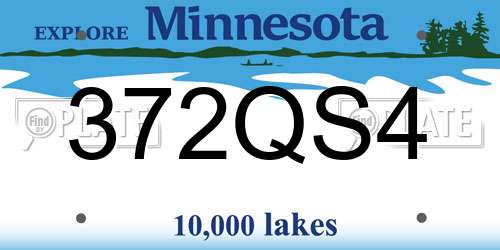 372QS4 Minnesota License Plate