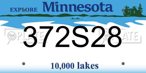 372S28 Minnesota License Plate