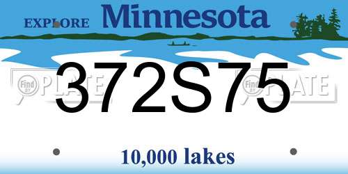 372S75 Minnesota License Plate