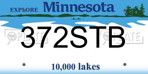 372STB Minnesota License Plate