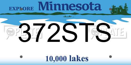 372STS Minnesota License Plate