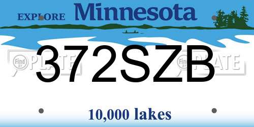 372SZB Minnesota License Plate