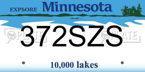 372SZS Minnesota License Plate