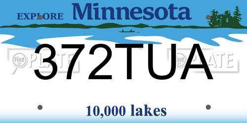 372TUA Minnesota License Plate
