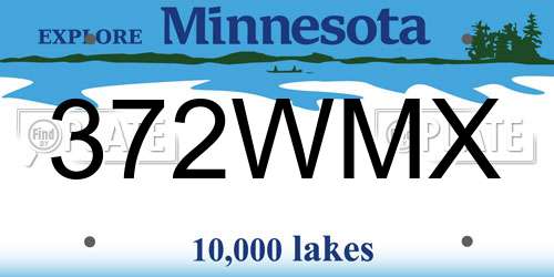 372WMX Minnesota License Plate