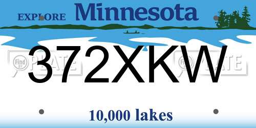 372XKW Minnesota License Plate