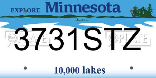 3731STZ Minnesota License Plate