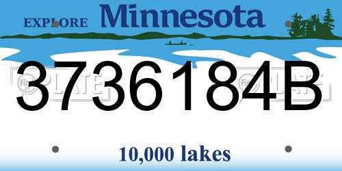 3736184B Minnesota License Plate