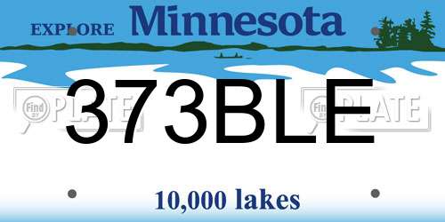 373BLE Minnesota License Plate