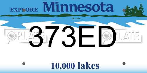 373ED Minnesota License Plate