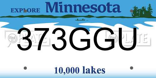 373GGU Minnesota License Plate