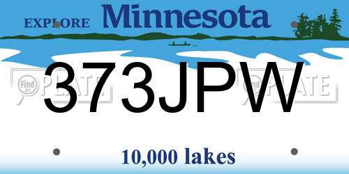 373JPW Minnesota License Plate