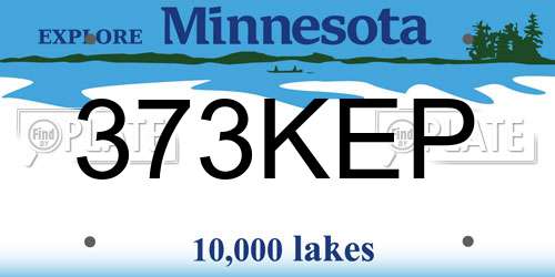 373KEP Minnesota License Plate