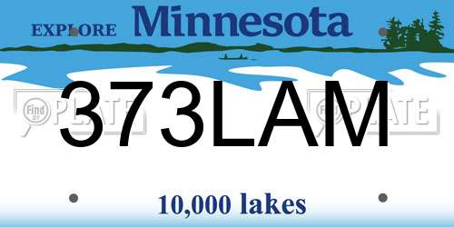 373LAM Minnesota License Plate