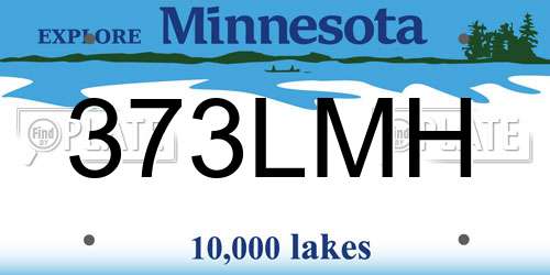 373LMH Minnesota License Plate