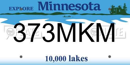 373MKM Minnesota License Plate