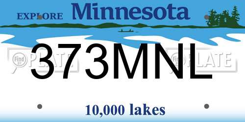 373MNL Minnesota License Plate