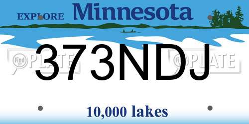 373NDJ Minnesota License Plate