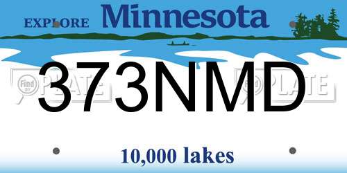 373NMD Minnesota License Plate