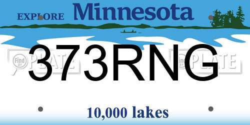 373RNG Minnesota License Plate
