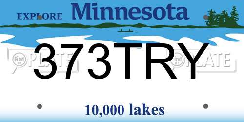 373TRY Minnesota License Plate