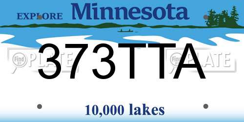 373TTA Minnesota License Plate