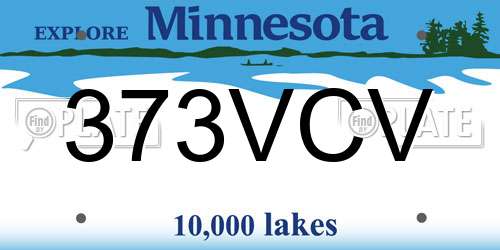 373VCV Minnesota License Plate