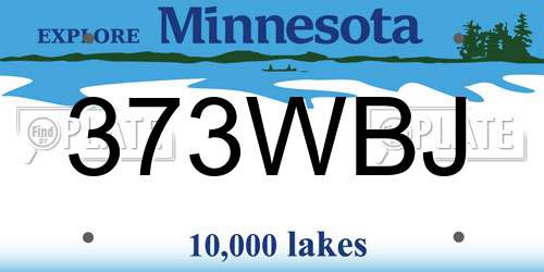 373WBJ Minnesota License Plate