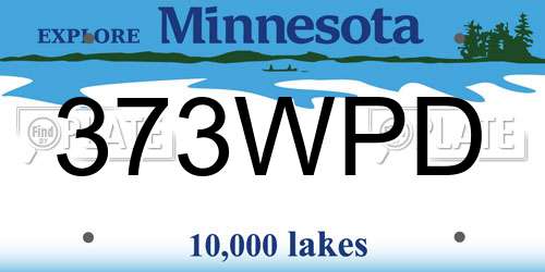 373WPD Minnesota License Plate