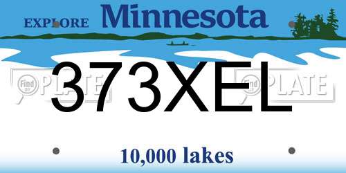 373XEL Minnesota License Plate