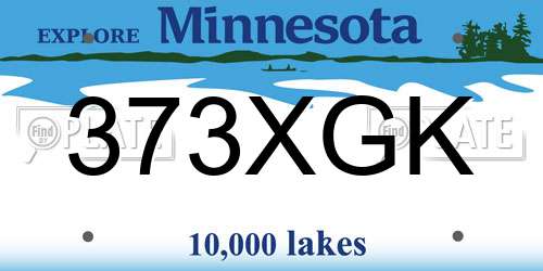 373XGK Minnesota License Plate
