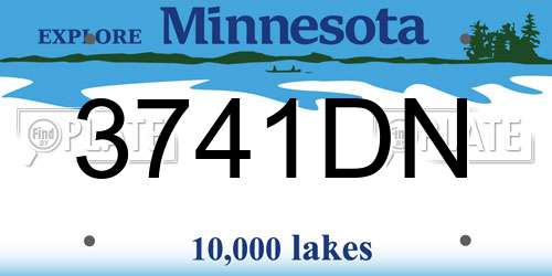 3741DN Minnesota License Plate