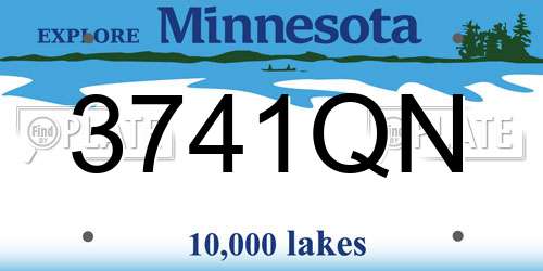 3741QN Minnesota License Plate