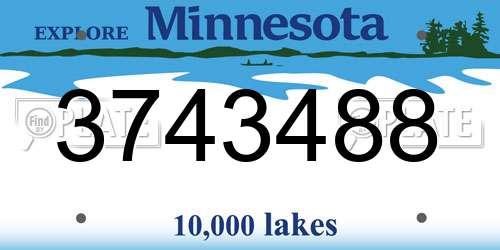 3743488 Minnesota License Plate