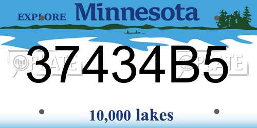 37434B5 Minnesota License Plate
