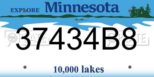 37434B8 Minnesota License Plate