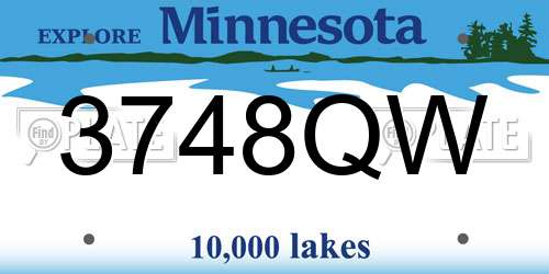 3748QW Minnesota License Plate