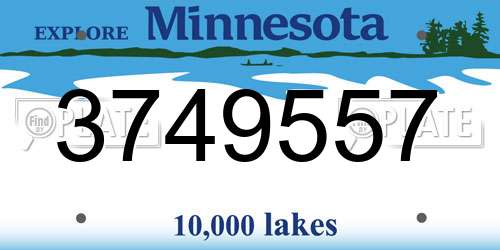 3749557 Minnesota License Plate